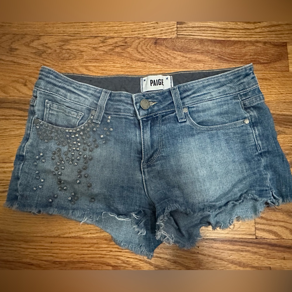 Paige Denim Shorts with Studs Size 25